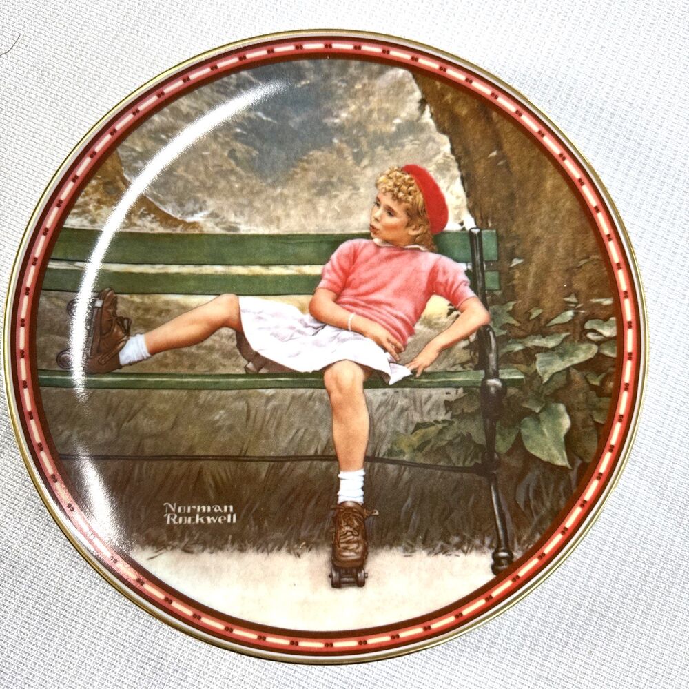 "Breaking The Rules" Norman Rockwell Plate Bradford Exchange 1987 - Plate Only